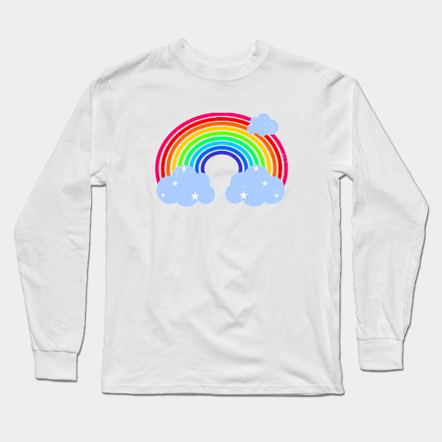 Rainbow and Clouds Long Sleeve T-Shirt by TaliDe